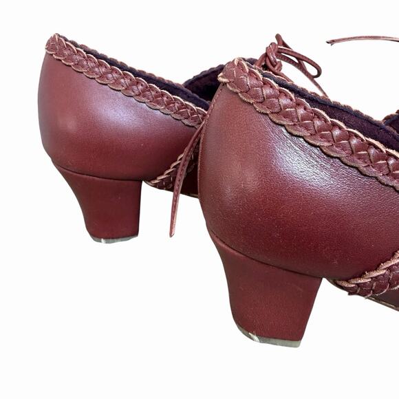 Bali Elf Maroon Leather Mary Jane Oxford Heels Size 8.5 NWOB - Picture 7 of 12